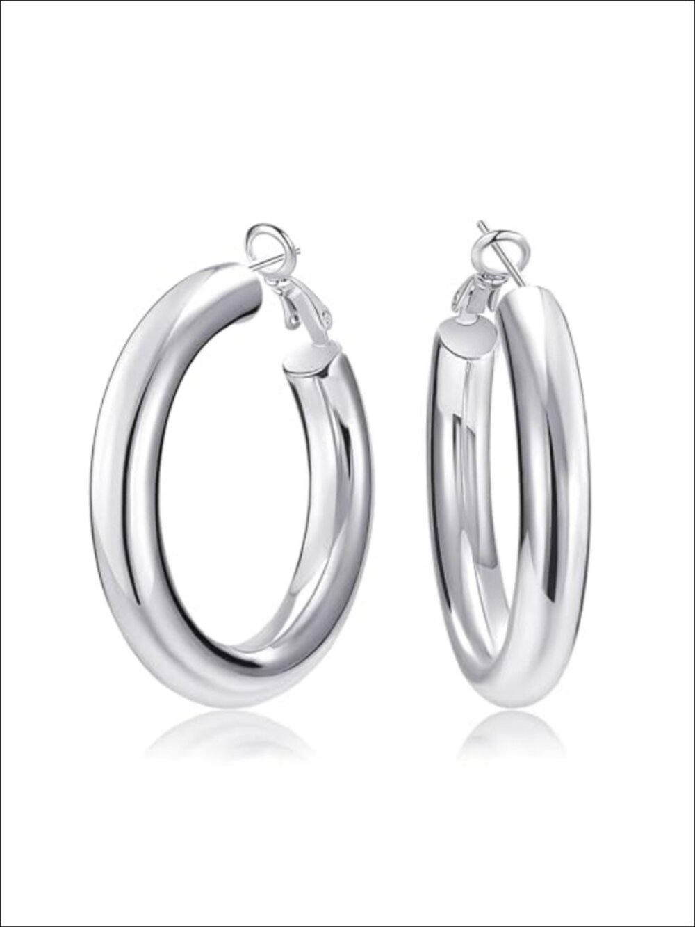 14K Gold Plated Chunky Hoop Earrings Lightweight Hypoallergenic 25mm